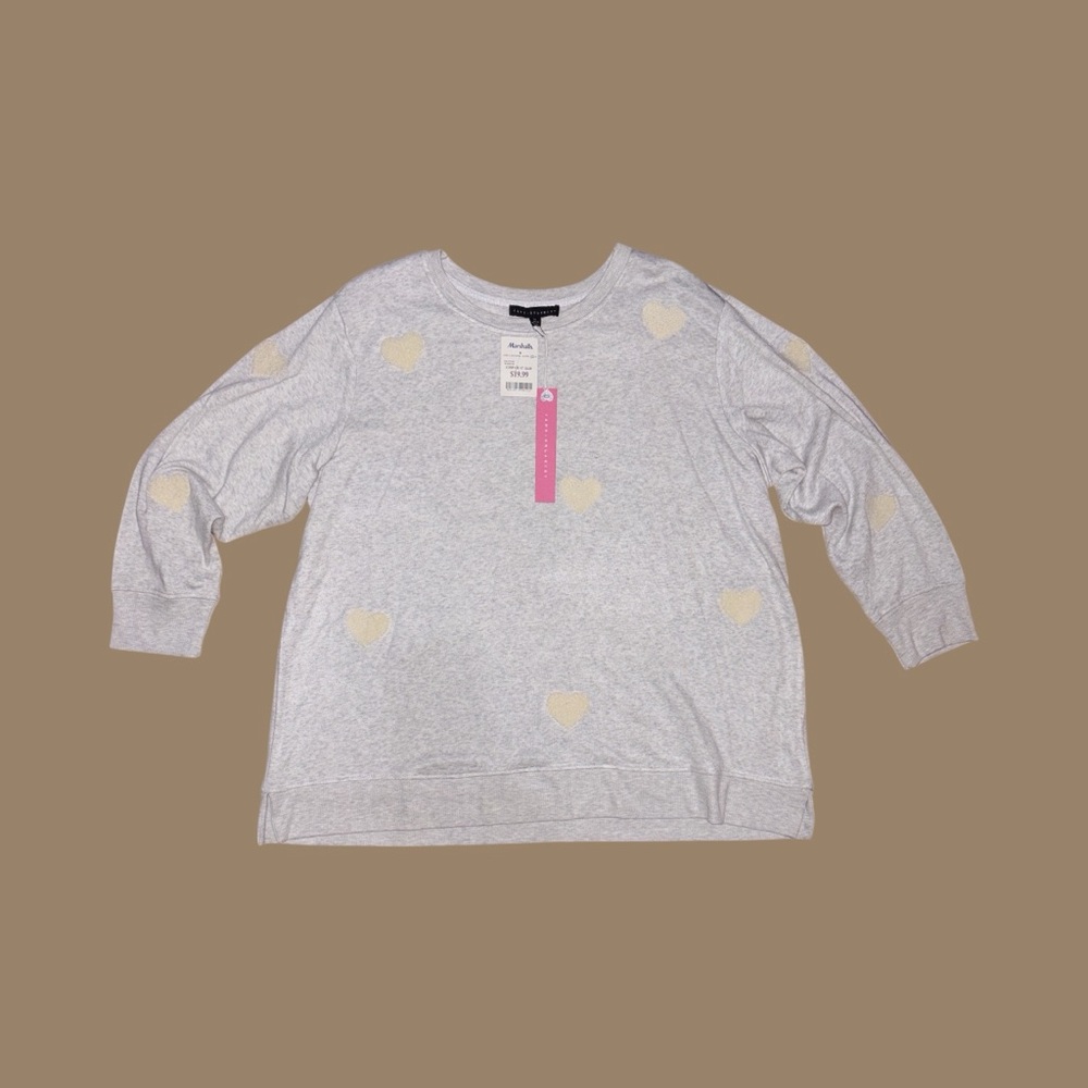 Gray Heart Patterned Top
